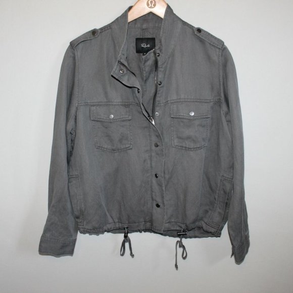 Rails Collins Jacket Pine Green Gray Military Style Women's Size Medium H12032 - Picture 2 of 12